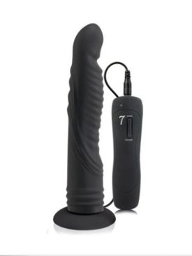 Aphrodisia 7 Frequency Silicone G Spot Massager Vibration Dildo vibe black