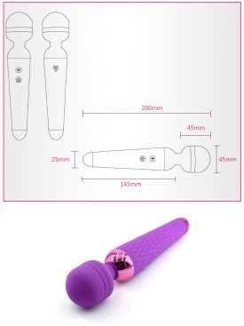 Mini Magic Wand Massager 10 Modes Powerful Vibrating AV Wand Vibrators Massage