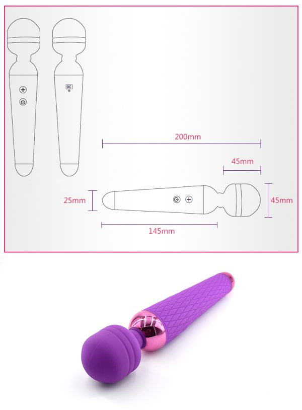 Mini Magic Wand Massager 10 Modes Powerful Vibrating AV Wand Vibrators Massage